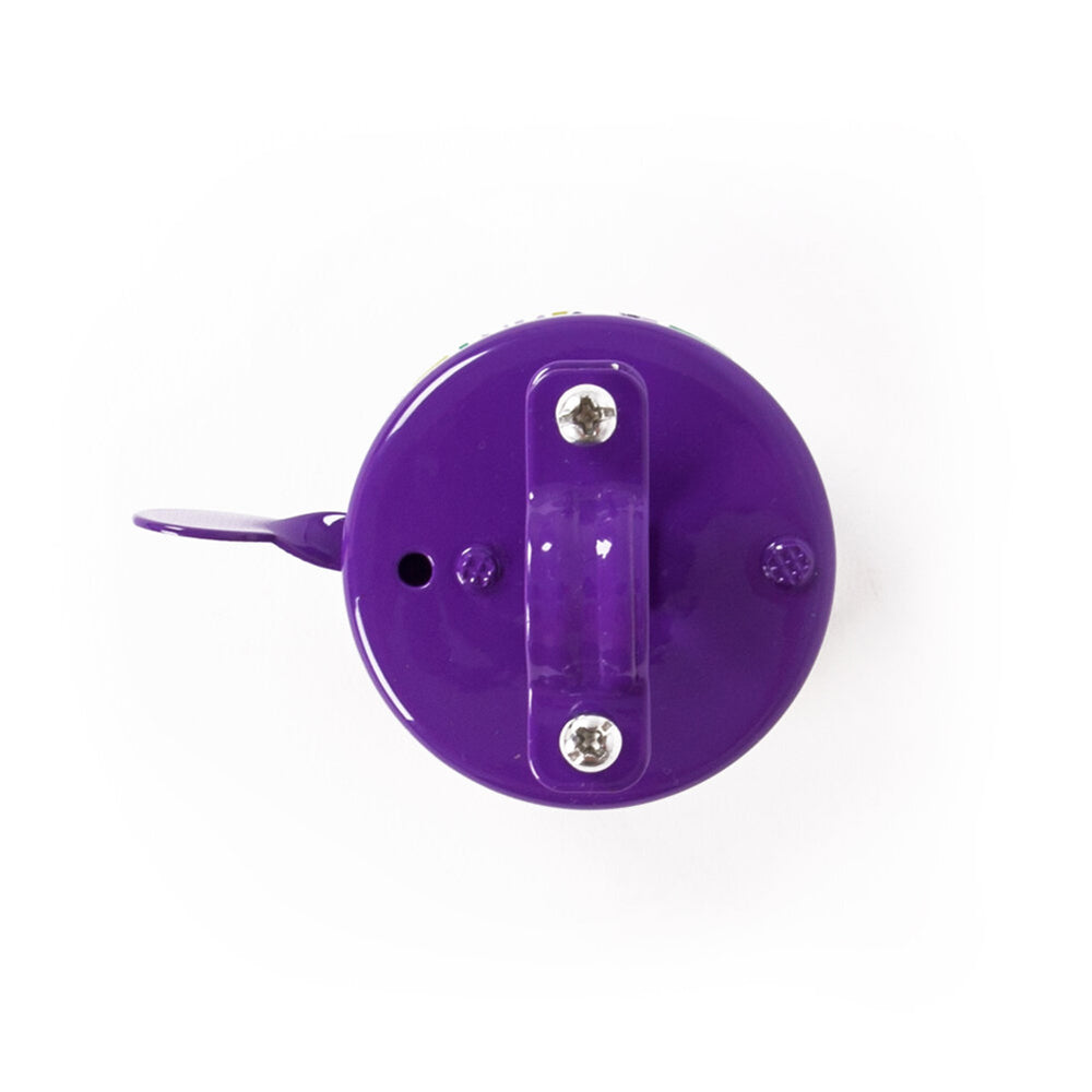 Purple castanet with screws.