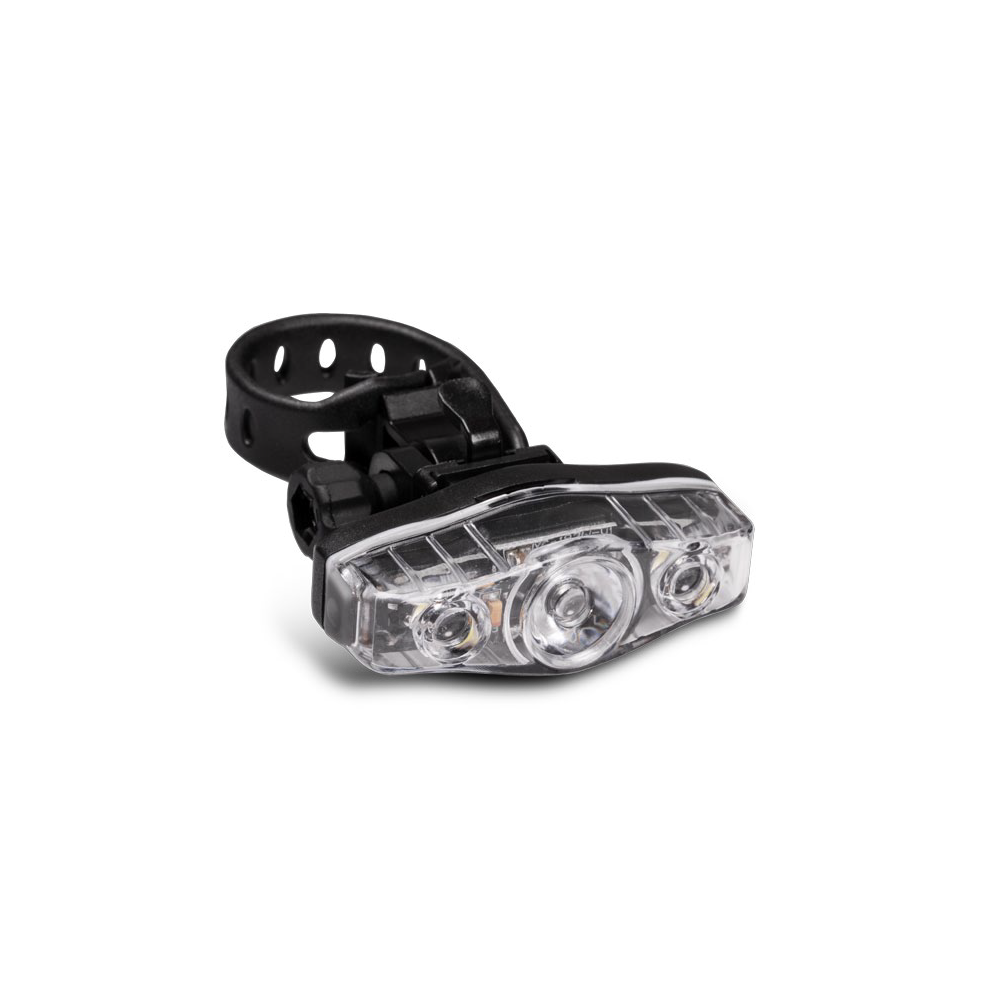 Camelion S207W battery-operated front LED bicycle safety light with adjustable visibility and multiple lighting modes.