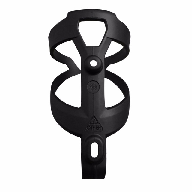 Universal Bicycle Bike Water Bottle Holder in black, made of nylon and fiber, designed for secure bottle placement on bicycles.