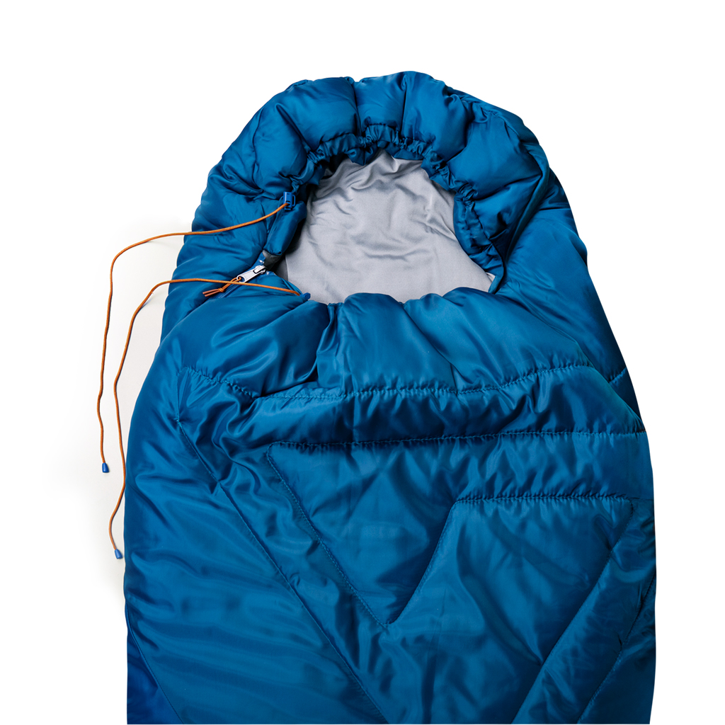 Camfy 30 Sleeping Bag featuring high-density polyester outer layer and soft recycled filling, designed for comfort and warmth during outdoor adventures.