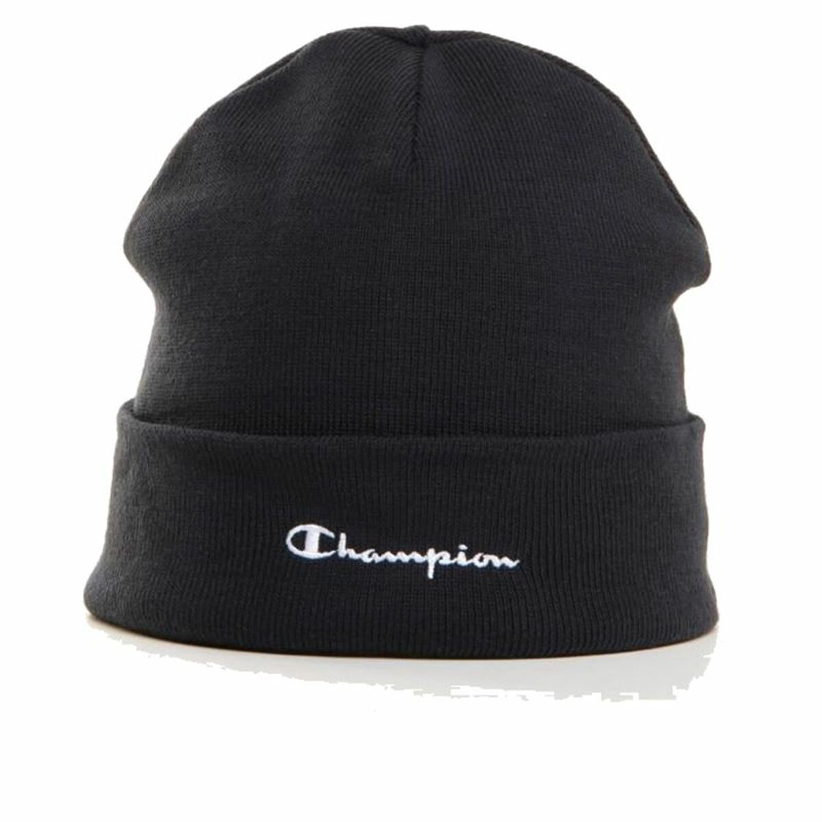 Black beanie with "Champion" logo.