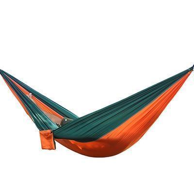 High Quality Portable Nylon Outdoor Backpacking Hammock in vibrant colors, showcasing its durable 210T nylon fabric and spacious design, ideal for outdoor relaxation.