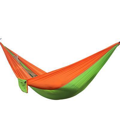 High Quality Portable Nylon Outdoor Backpacking Hammock in vibrant colors, showcasing its durable 210T nylon fabric and spacious design, ideal for outdoor relaxation.