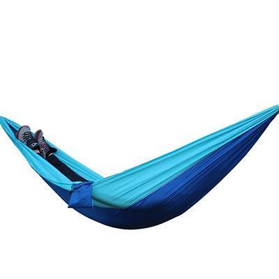 High Quality Portable Nylon Outdoor Backpacking Hammock in vibrant colors, showcasing its durable 210T nylon fabric and spacious design, ideal for outdoor relaxation.