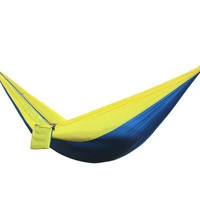 High Quality Portable Nylon Outdoor Backpacking Hammock in vibrant colors, showcasing its durable 210T nylon fabric and spacious design, ideal for outdoor relaxation.