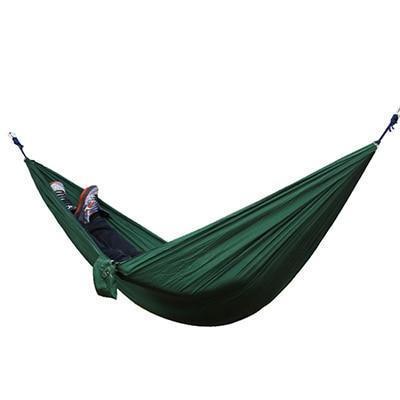 High Quality Portable Nylon Outdoor Backpacking Hammock in vibrant colors, showcasing its durable 210T nylon fabric and spacious design, ideal for outdoor relaxation.