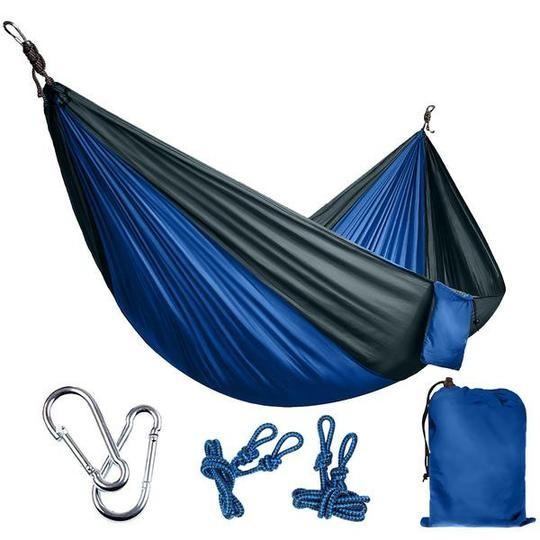 High Quality Portable Nylon Outdoor Backpacking Hammock in vibrant colors, showcasing its durable 210T nylon fabric and spacious design, ideal for outdoor relaxation.