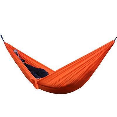 High Quality Portable Nylon Outdoor Backpacking Hammock in vibrant colors, showcasing its durable 210T nylon fabric and spacious design, ideal for outdoor relaxation.