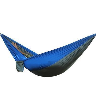 High Quality Portable Nylon Outdoor Backpacking Hammock in vibrant colors, showcasing its durable 210T nylon fabric and spacious design, ideal for outdoor relaxation.