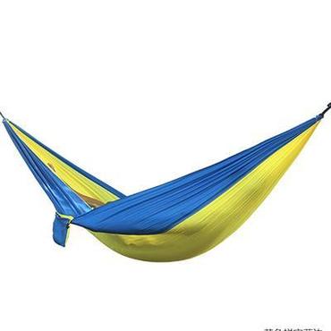 High Quality Portable Nylon Outdoor Backpacking Hammock in vibrant colors, showcasing its durable 210T nylon fabric and spacious design, ideal for outdoor relaxation.