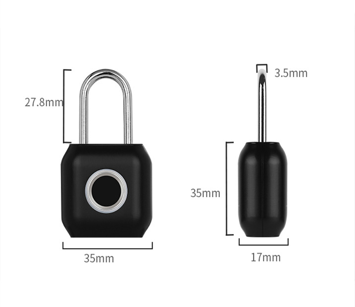 High Quality USB Travel Luggage Fingerprint Lock, compact design with fingerprint sensor, waterproof and rechargeable features, ideal for secure travel.