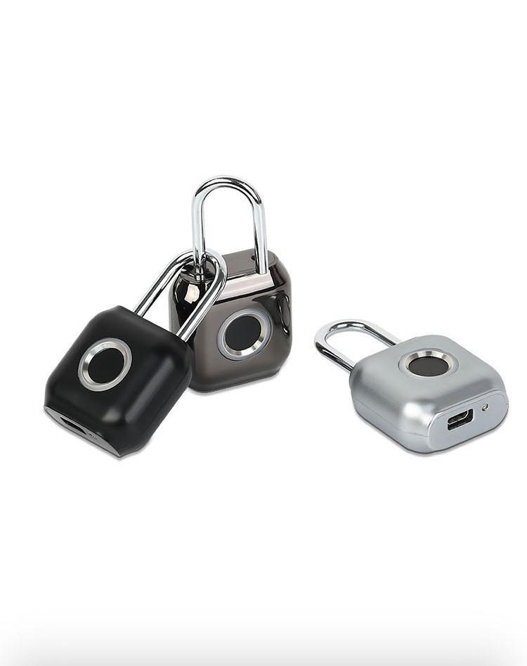 High Quality USB Travel Luggage Fingerprint Lock, compact design with fingerprint sensor, waterproof and rechargeable features, ideal for secure travel.