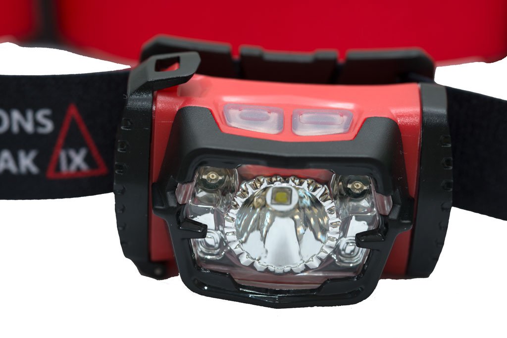 Minion 220 Headlamp showcasing its lightweight design, adjustable headband, and powerful Cree XP-G LED light features.