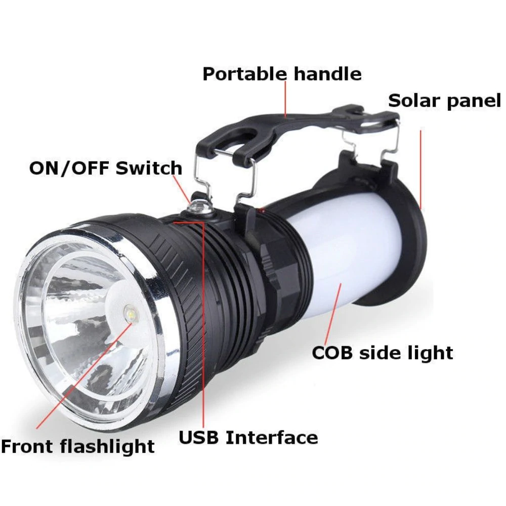 Multi Function Camping Light with three lighting modes, waterproof design, and solar charging capability, ideal for outdoor adventures.