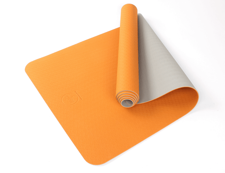 2-Tone TPE Premium Yoga Mat featuring an embossed pattern in vibrant colors, ideal for yoga and Pilates, showcasing its non-slip surface and eco-friendly material.