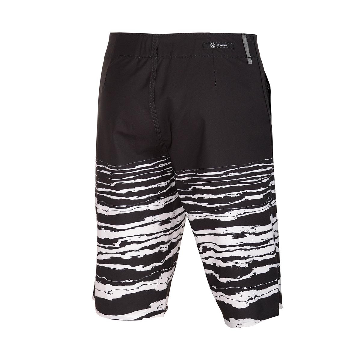 A pair of 301 Fit Standard Fit Board Shorts showcasing a relaxed cut, tapered legs, and zippered pockets, designed for comfort and performance in water activities.