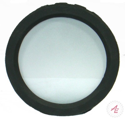 Round black frame magnifying lens