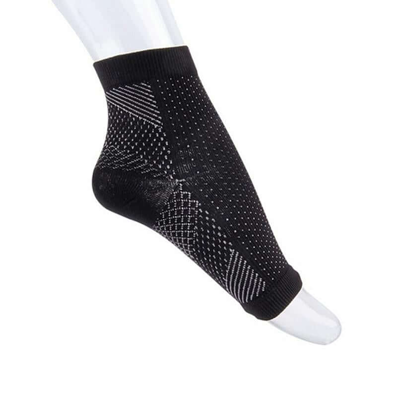 A pair of Anti-Fatigue Compression Socks designed for improved circulation and swelling relief, featuring a breathable fabric and targeted compression zones.