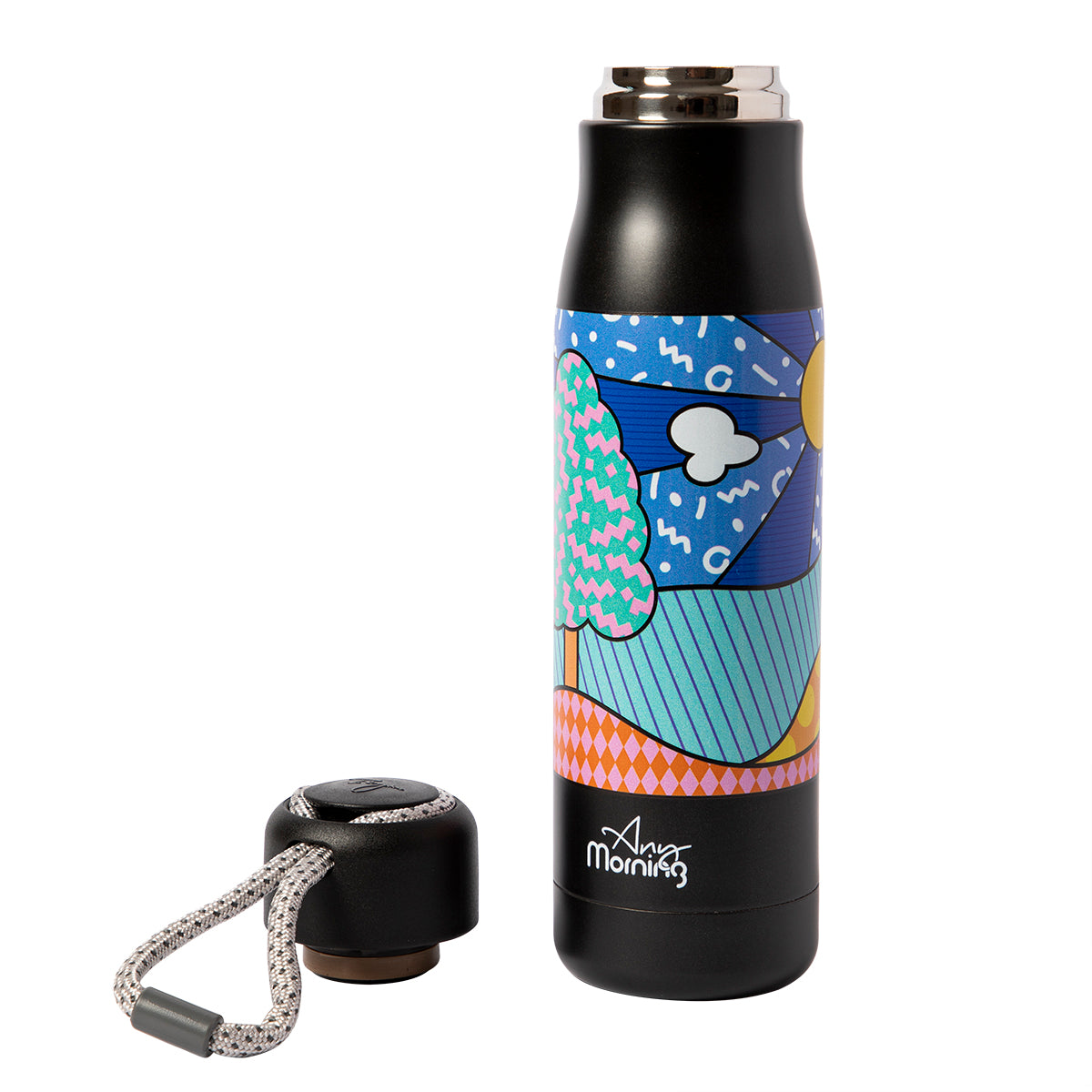 Any Morning Edelstahl Thermosflasche in elegantem Design, 600 ml, mit Schraubverschluss und großer Öffnung für einfaches Befüllen und Reinigen.