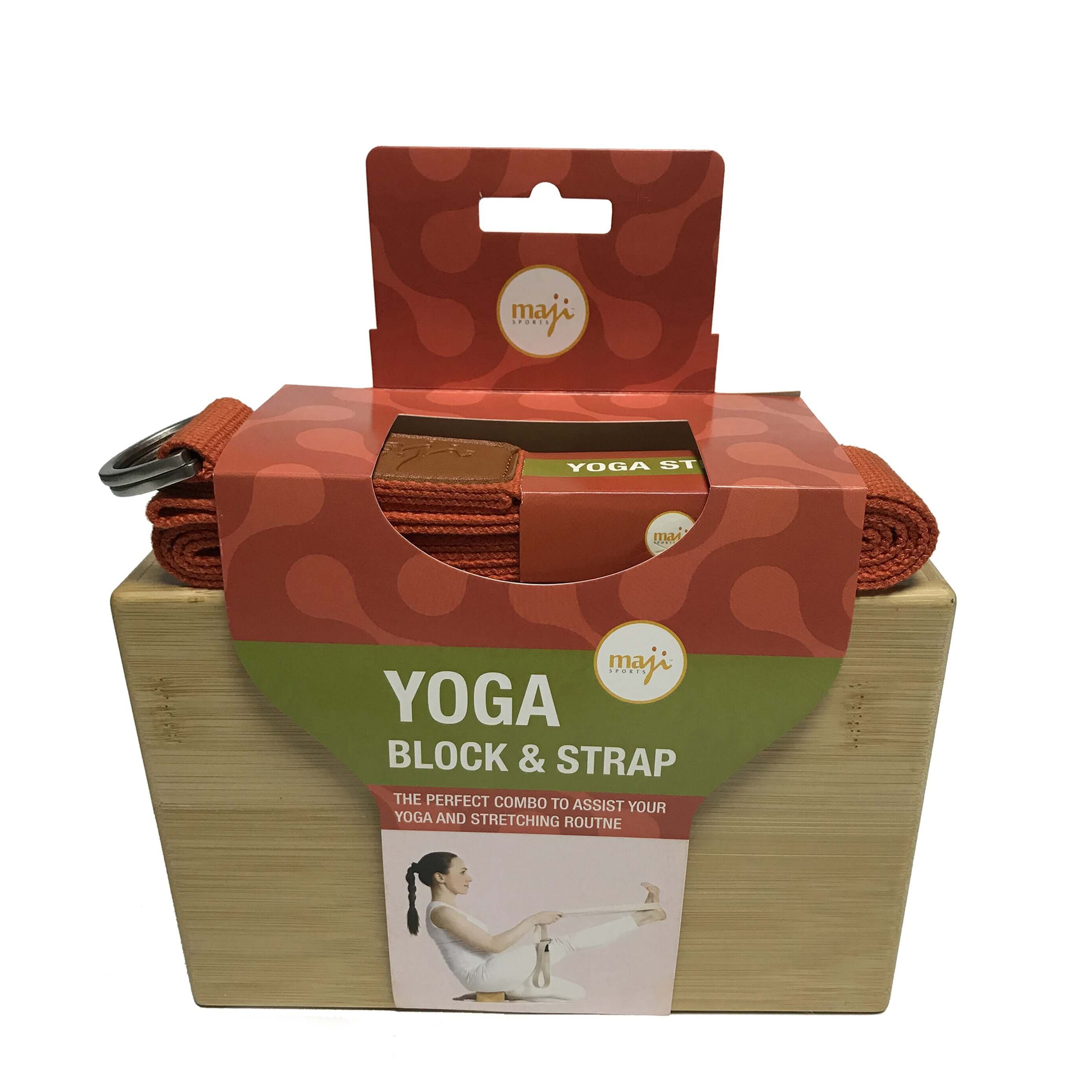 Bamboo Yoga Block and Strap Combo, featuring a lightweight bamboo block and a durable yoga strap, perfect for enhancing yoga practice.