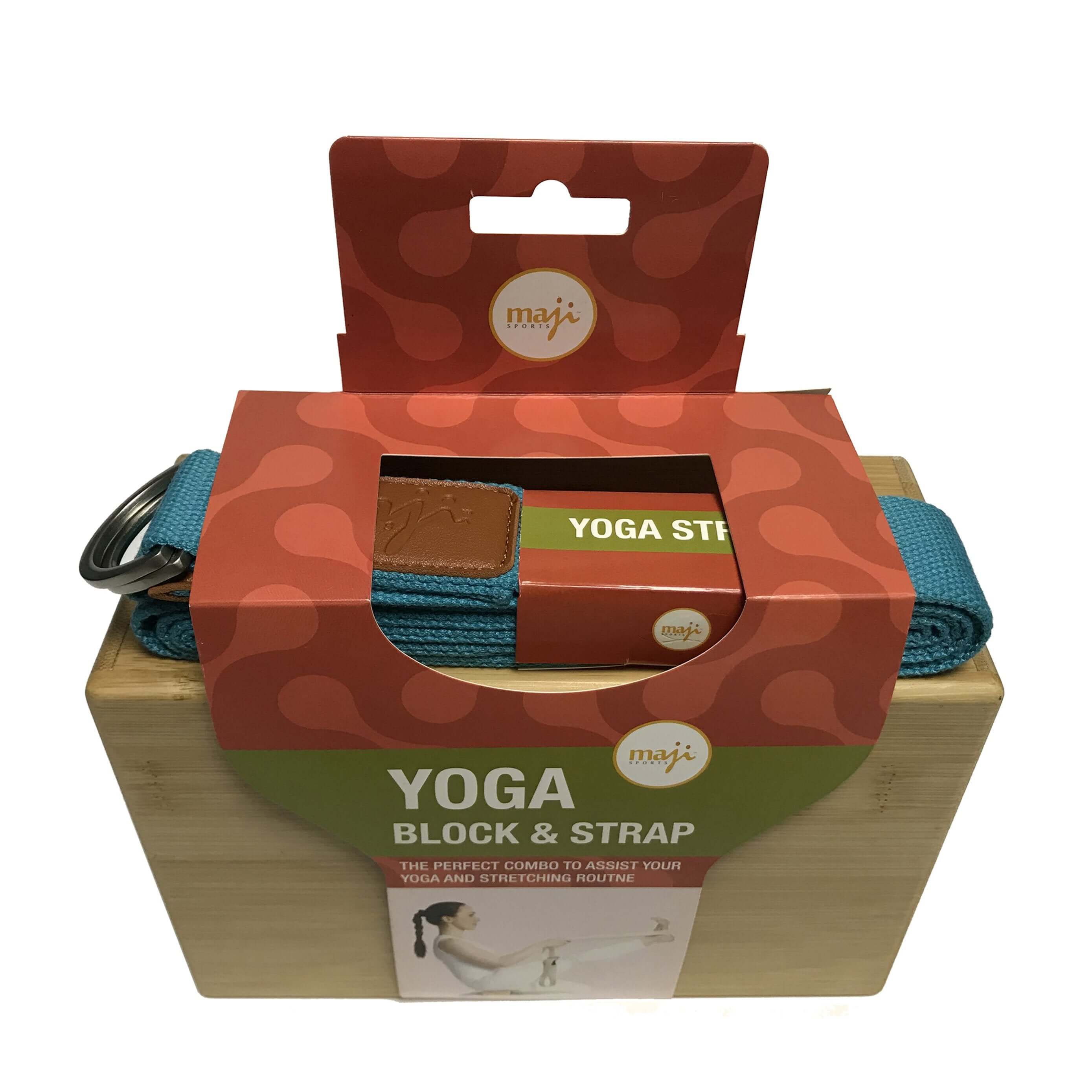 Bamboo Yoga Block and Strap Combo, featuring a lightweight bamboo block and a durable yoga strap, perfect for enhancing yoga practice.