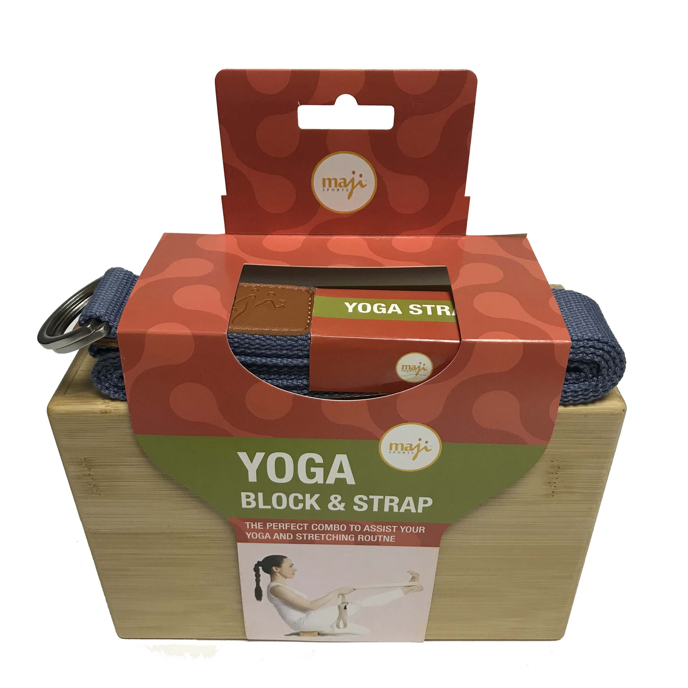 Bamboo Yoga Block and Strap Combo, featuring a lightweight bamboo block and a durable yoga strap, perfect for enhancing yoga practice.