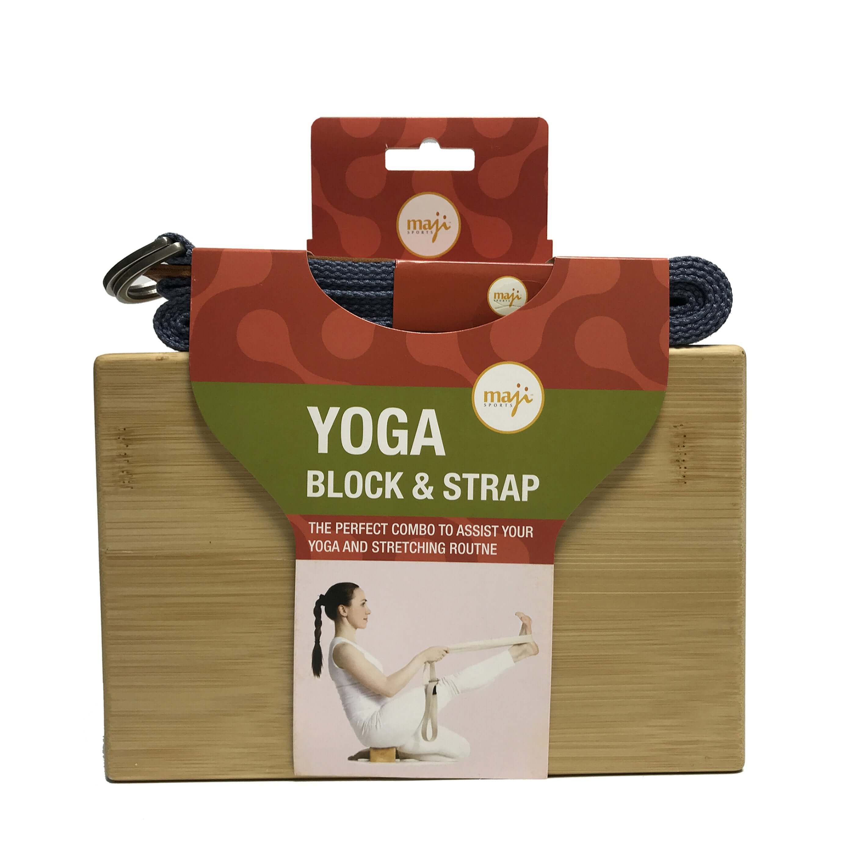 Bamboo Yoga Block and Strap Combo, featuring a lightweight bamboo block and a durable yoga strap, perfect for enhancing yoga practice.