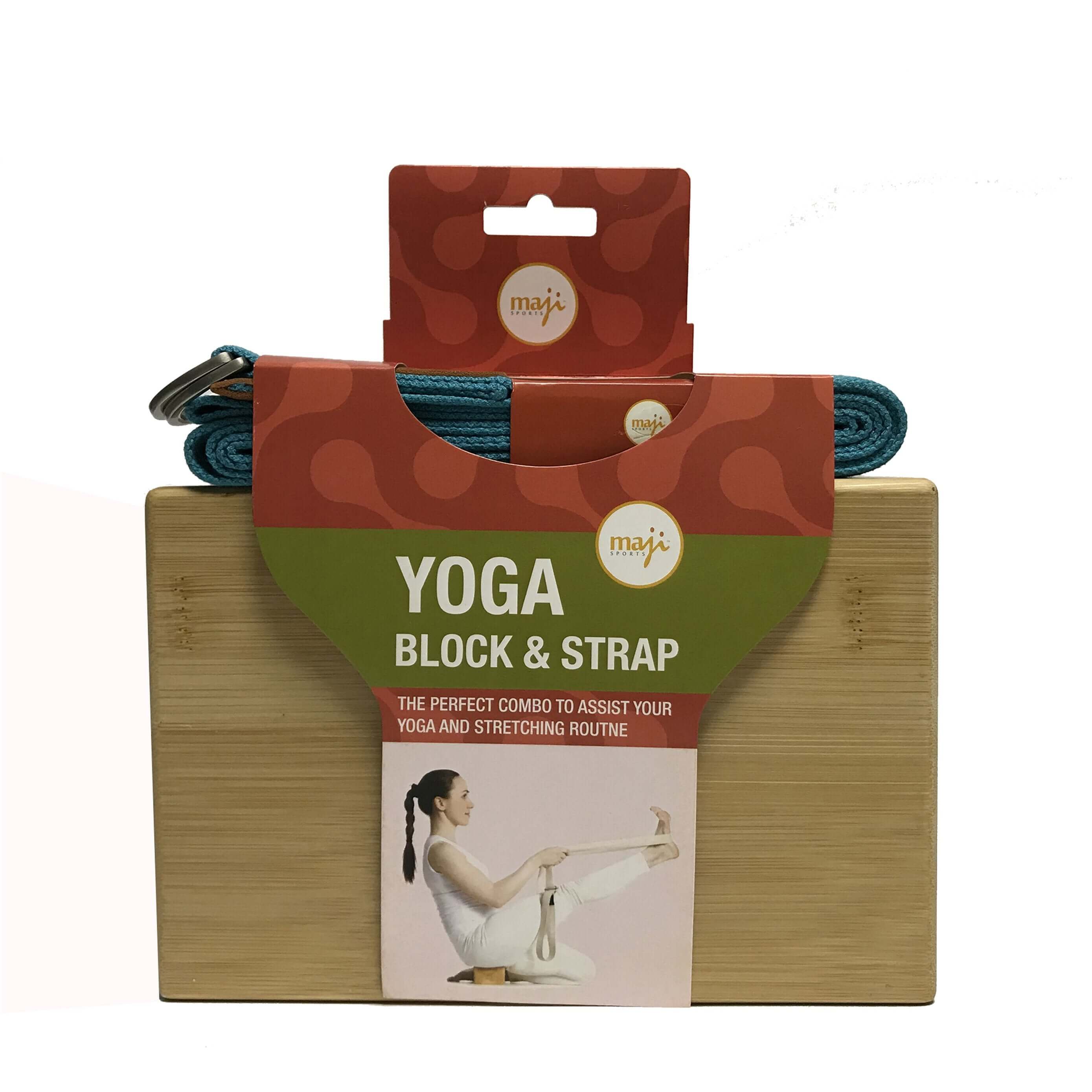 Bamboo Yoga Block and Strap Combo, featuring a lightweight bamboo block and a durable yoga strap, perfect for enhancing yoga practice.