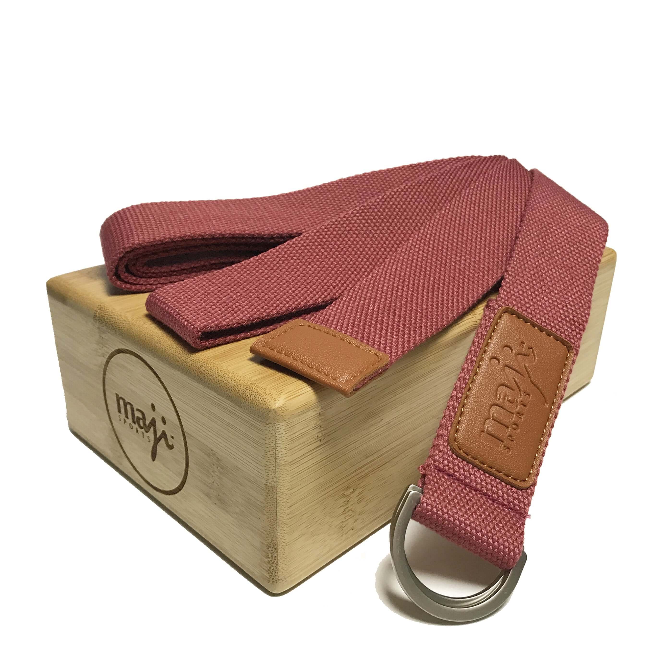 Bamboo Yoga Block and Strap Combo, featuring a lightweight bamboo block and a durable yoga strap, perfect for enhancing yoga practice.