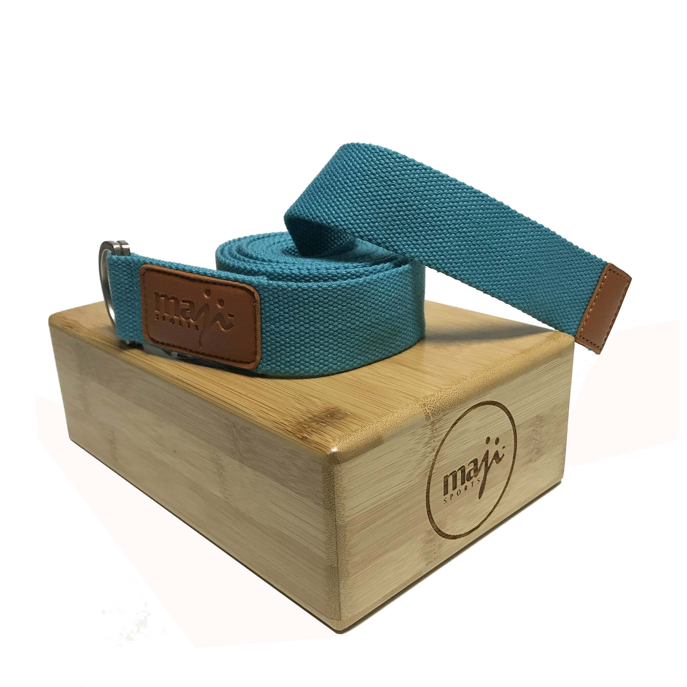 Bamboo Yoga Block and Strap Combo, featuring a lightweight bamboo block and a durable yoga strap, perfect for enhancing yoga practice.