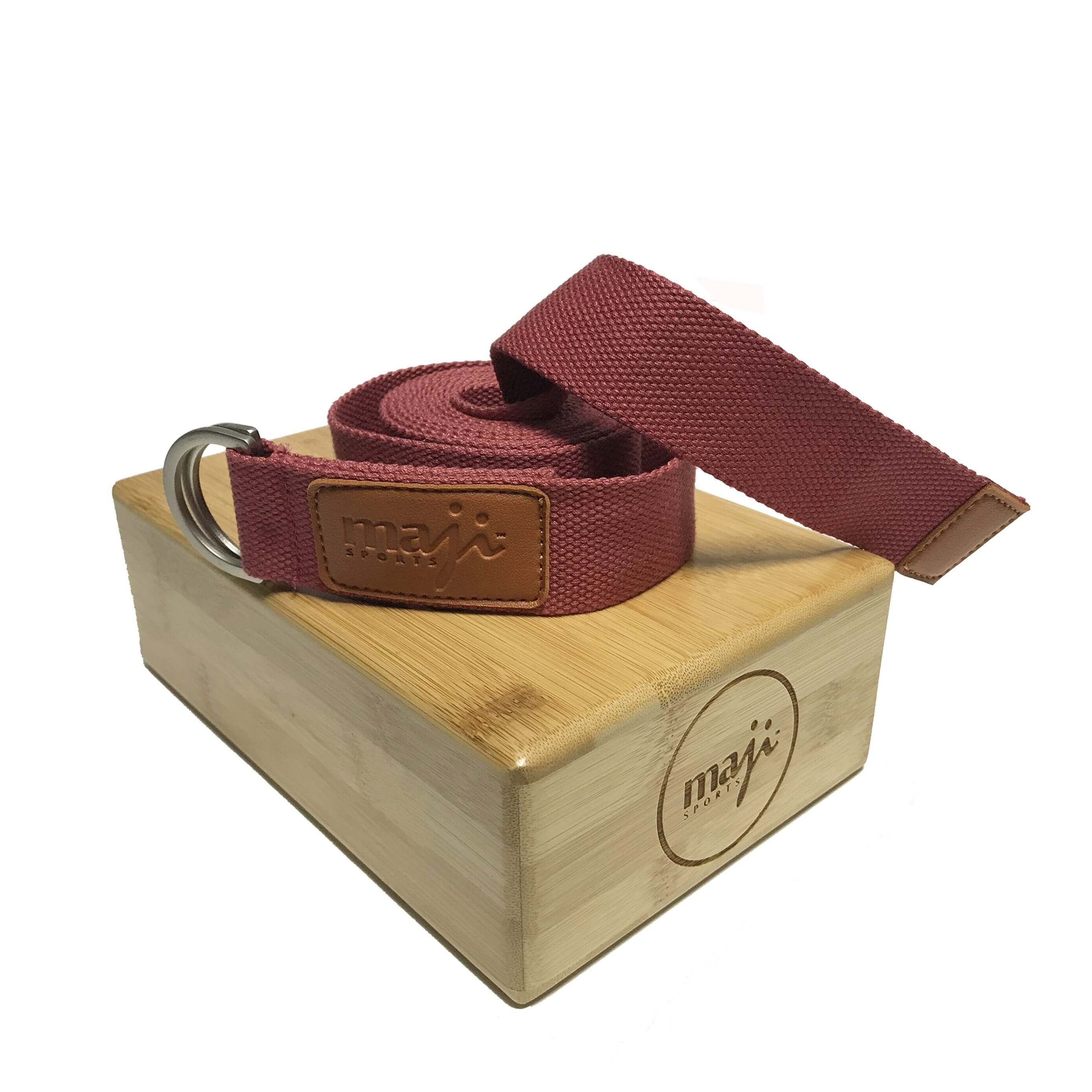 Bamboo Yoga Block and Strap Combo, featuring a lightweight bamboo block and a durable yoga strap, perfect for enhancing yoga practice.