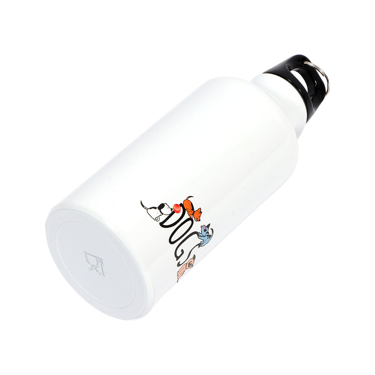 Biggdesign Dogs Aluminium Wasserflasche mit buntem Design und großem Trinkverschluss, ideal für Outdoor-Aktivitäten.