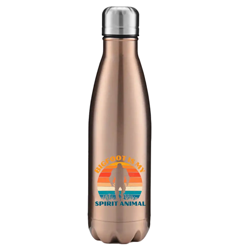 Bigfoot Is My Spirit Animal 17oz stainless steel water bottle with a unique design, perfect for outdoor activities and everyday use.