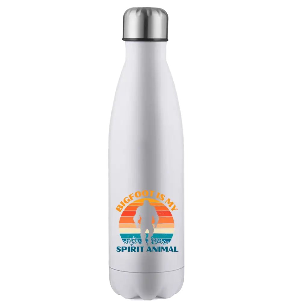 Bigfoot Is My Spirit Animal 17oz stainless steel water bottle with a unique design, perfect for outdoor activities and everyday use.