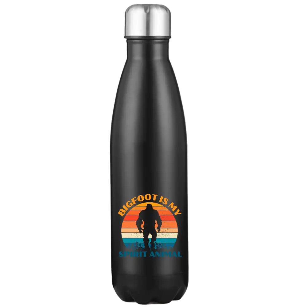 Bigfoot Is My Spirit Animal 17oz stainless steel water bottle with a unique design, perfect for outdoor activities and everyday use.