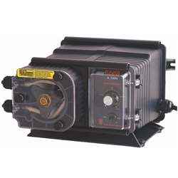 Alt text: Peristaltic pump with control knob