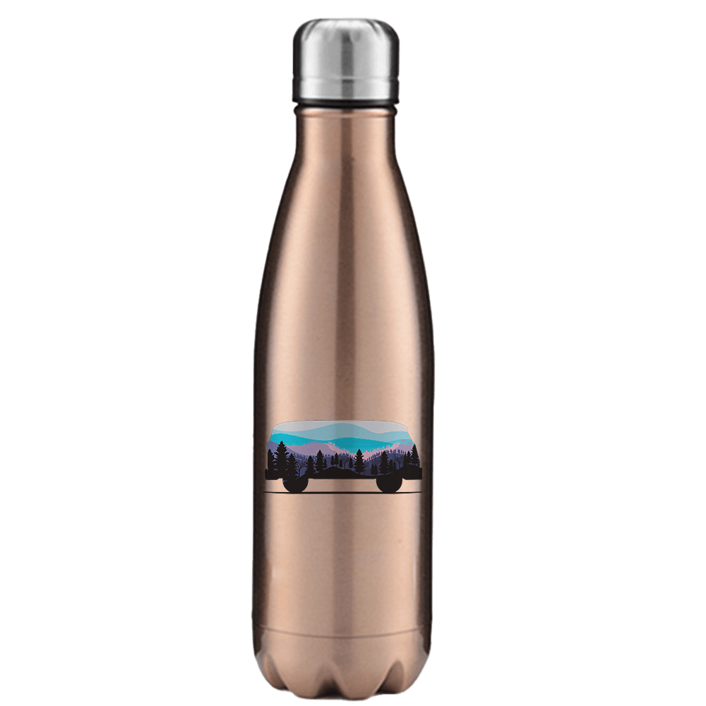 Camper 17oz Stainless Water Bottle with double-walled insulation and leakproof cap, featuring stylish UV printed design.