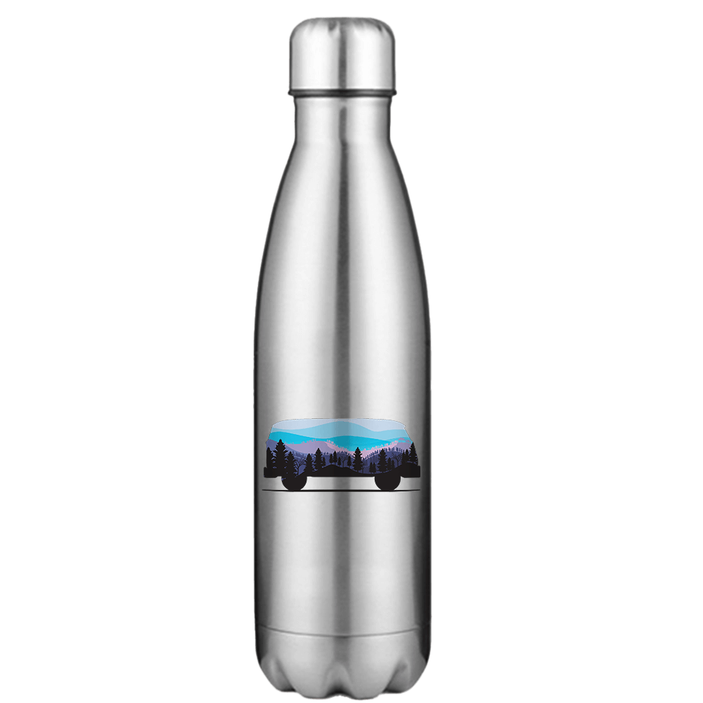 Camper 17oz Stainless Water Bottle with double-walled insulation and leakproof cap, featuring stylish UV printed design.