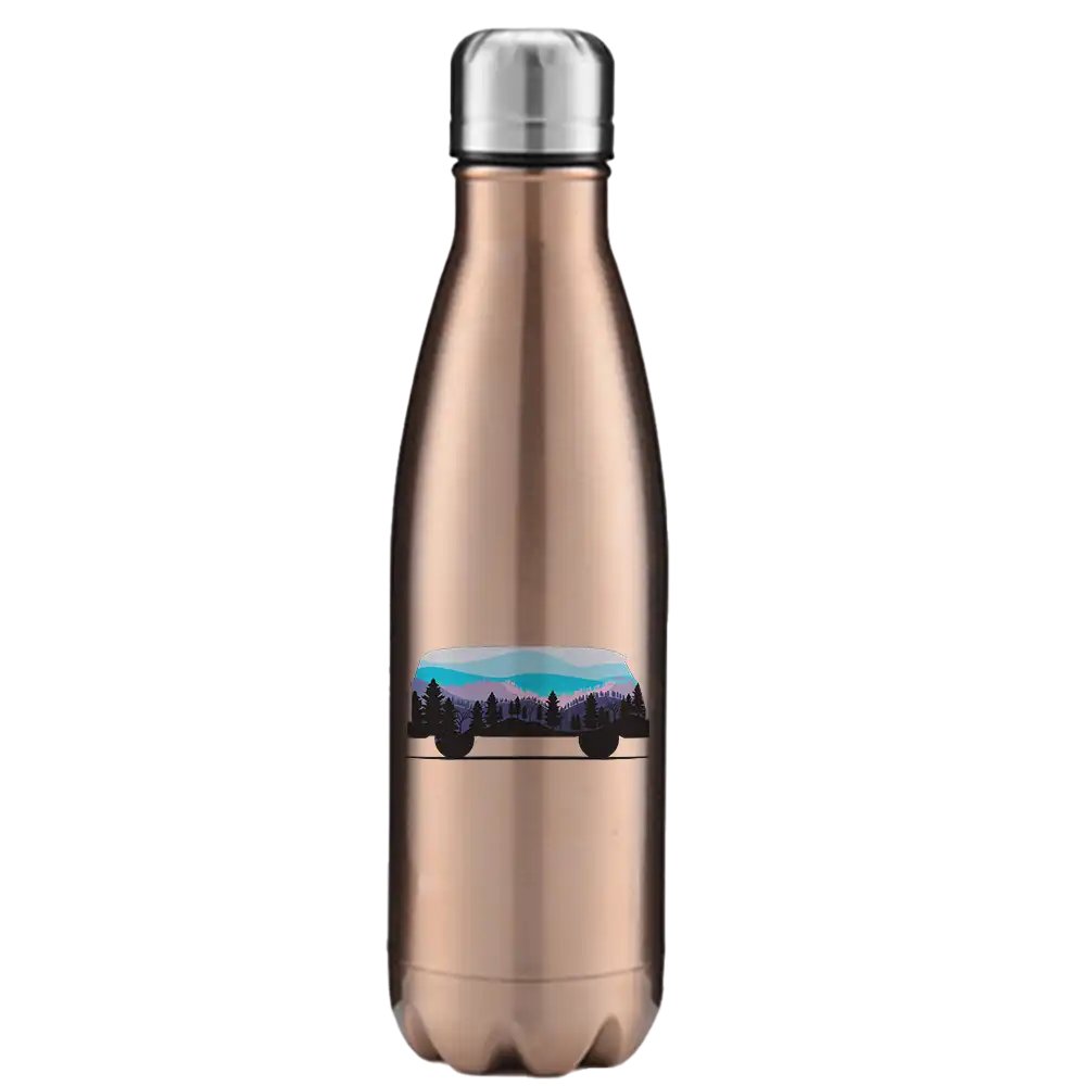 Camper 17oz Stainless Water Bottle with double-walled insulation and leakproof cap, featuring stylish UV printed design.