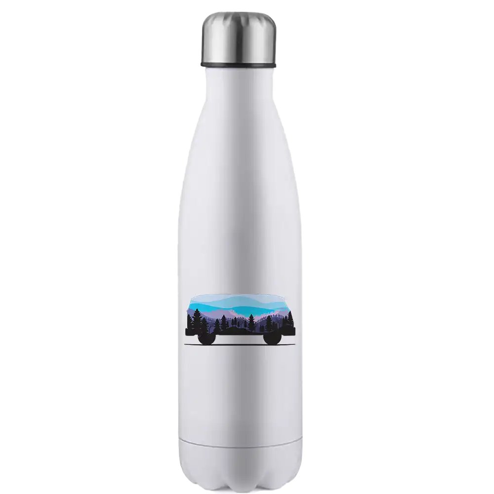 Camper 17oz Stainless Water Bottle with double-walled insulation and leakproof cap, featuring stylish UV printed design.