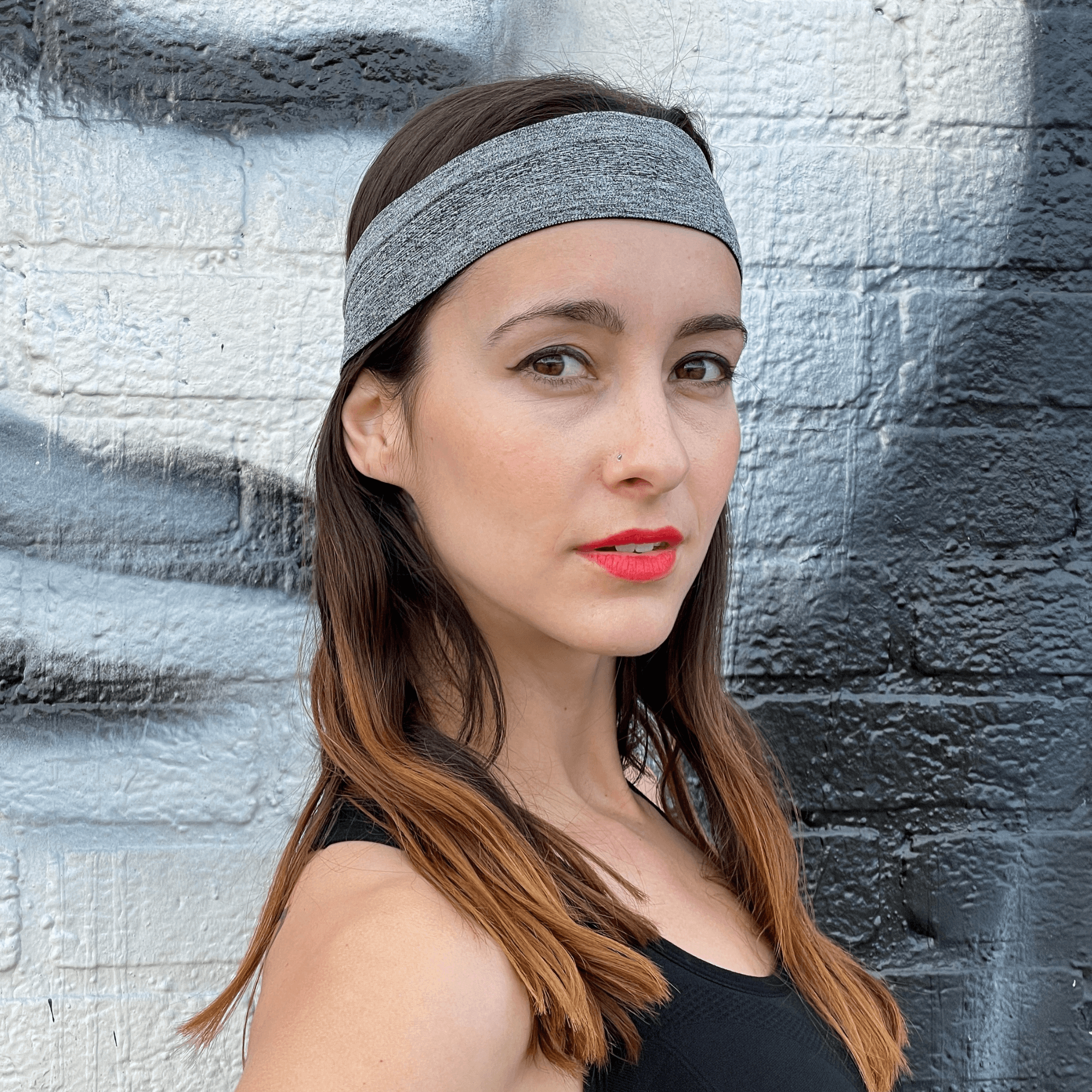 Cardio Cross-Training Headband made of breathable nylon-spandex blend, designed for comfort and moisture-wicking during workouts.