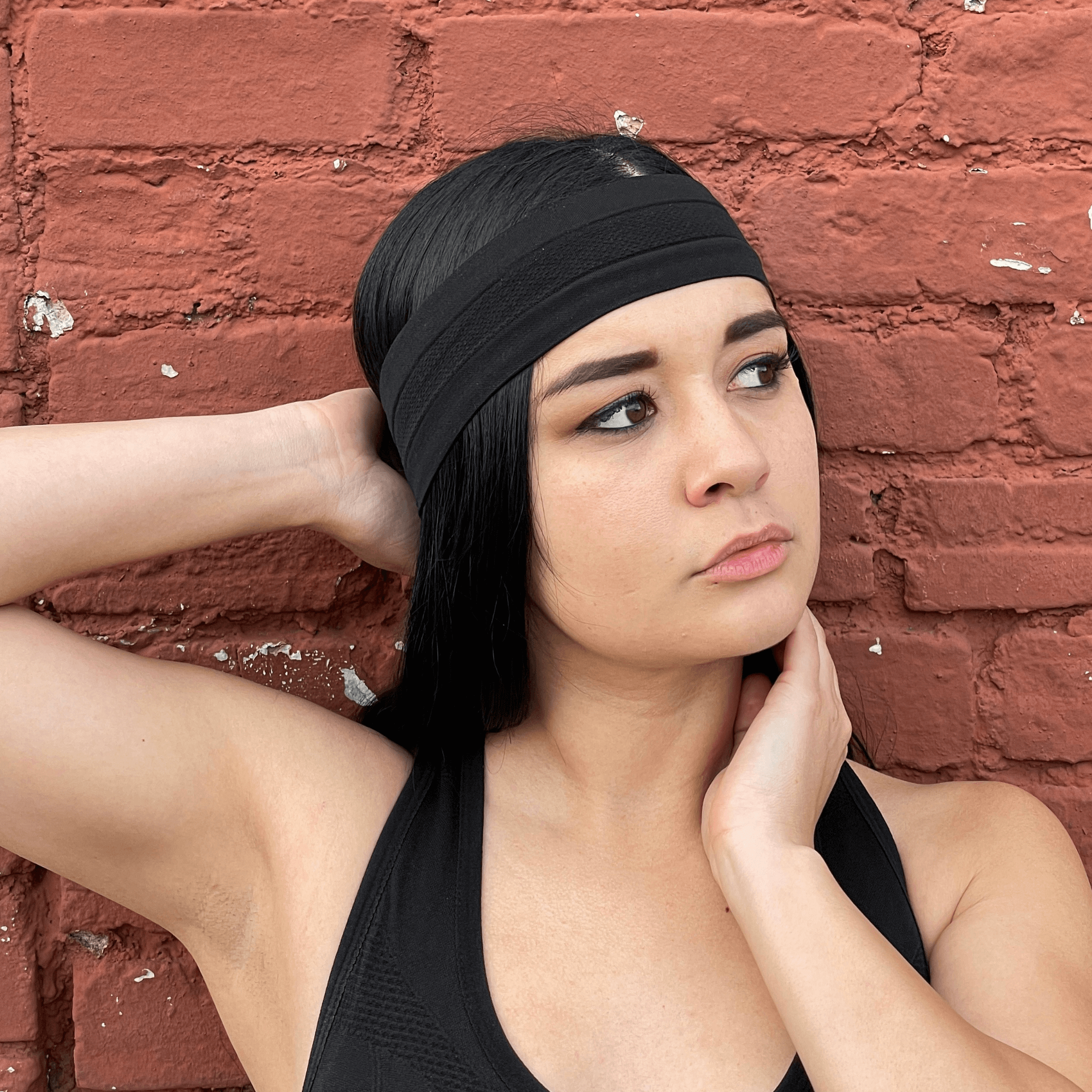 Cardio Cross-Training Headband made of breathable nylon-spandex blend, designed for comfort and moisture-wicking during workouts.