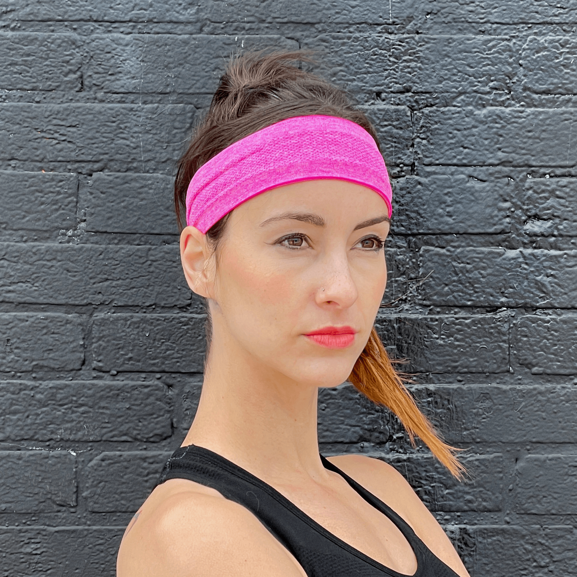 Cardio Cross-Training Headband made of breathable nylon-spandex blend, designed for comfort and moisture-wicking during workouts.