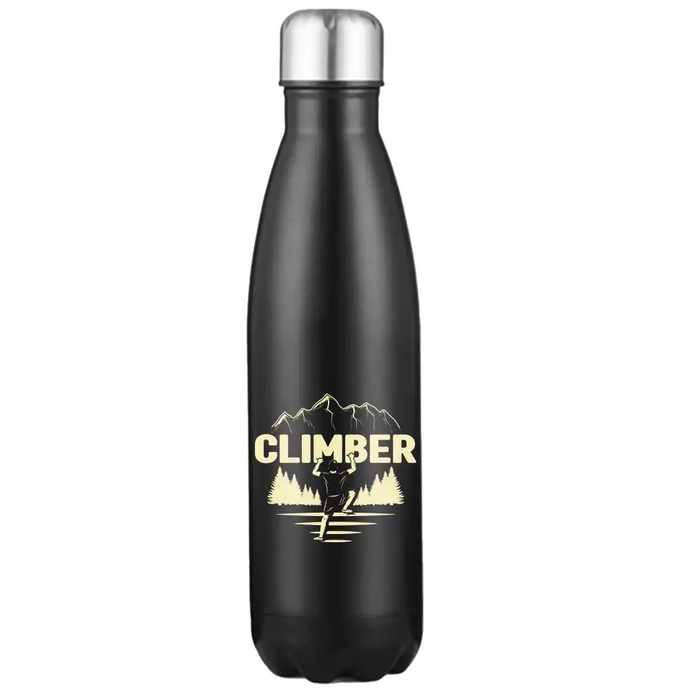 Climber 17oz Stainless Water Bottle with double-walled insulation and leakproof cap, featuring stylish UV printed designs.