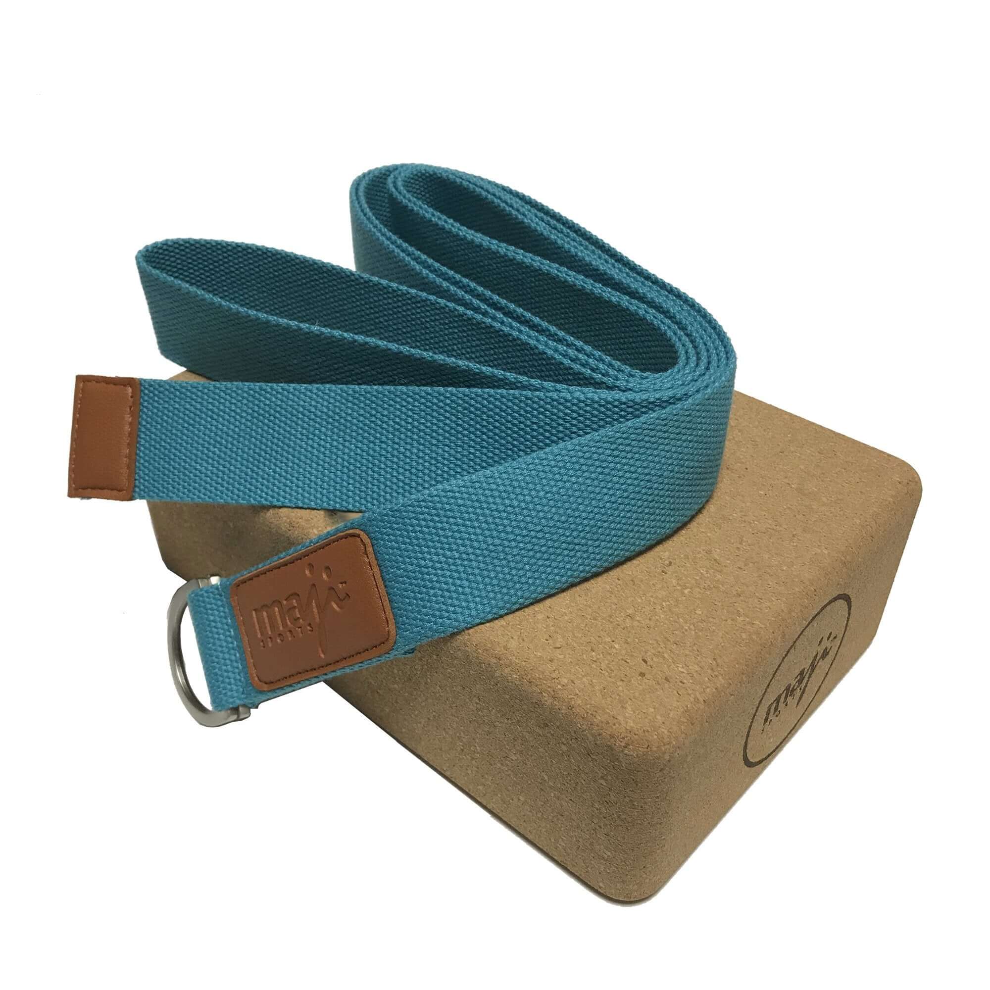 Cork Yoga Block and Strap Combo, featuring eco-friendly materials and ergonomic design for enhanced yoga practice.