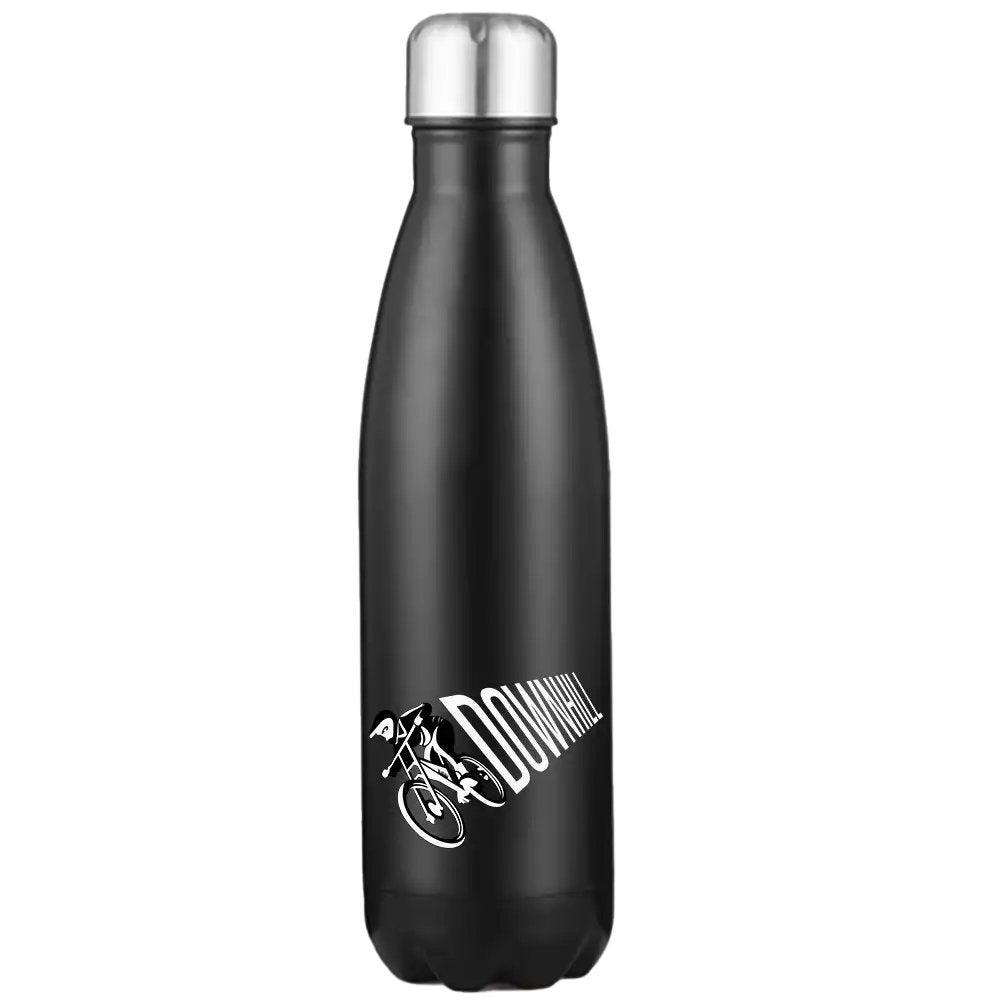 A sleek 17oz stainless steel water bottle with double-walled vacuum insulation, featuring UV printed designs and a leakproof cap, perfect for outdoor activities.