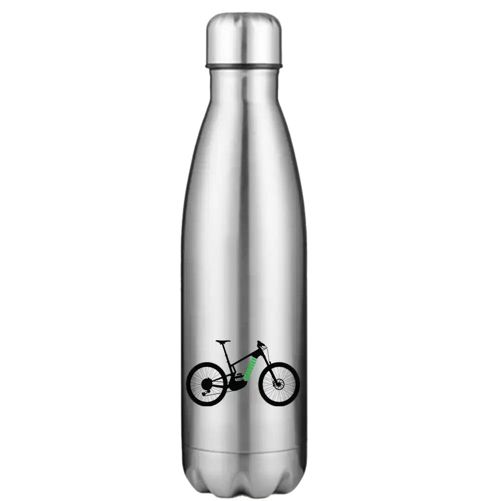 E Bike 17oz Stainless Water Bottle with double-walled vacuum insulation and leakproof cap, featuring stylish UV printed designs.