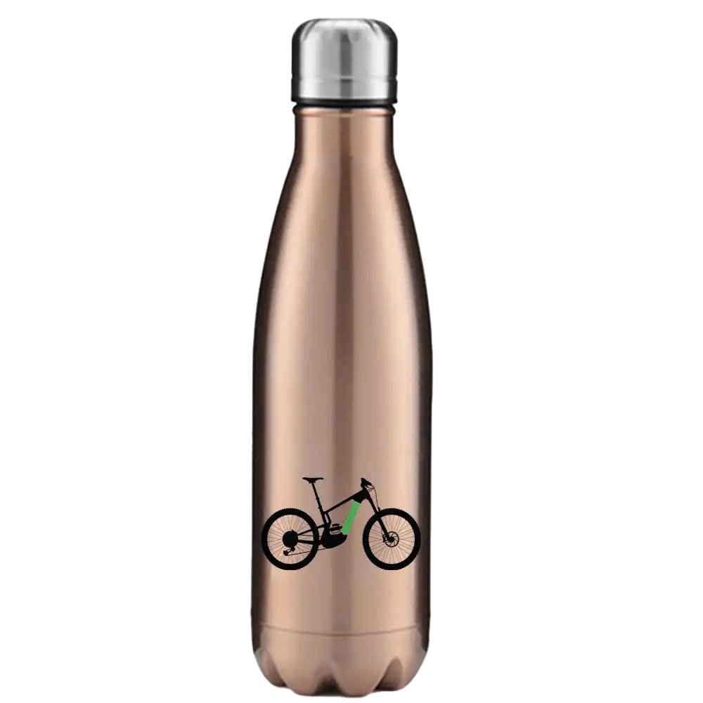 E Bike 17oz Stainless Water Bottle with double-walled vacuum insulation and leakproof cap, featuring stylish UV printed designs.