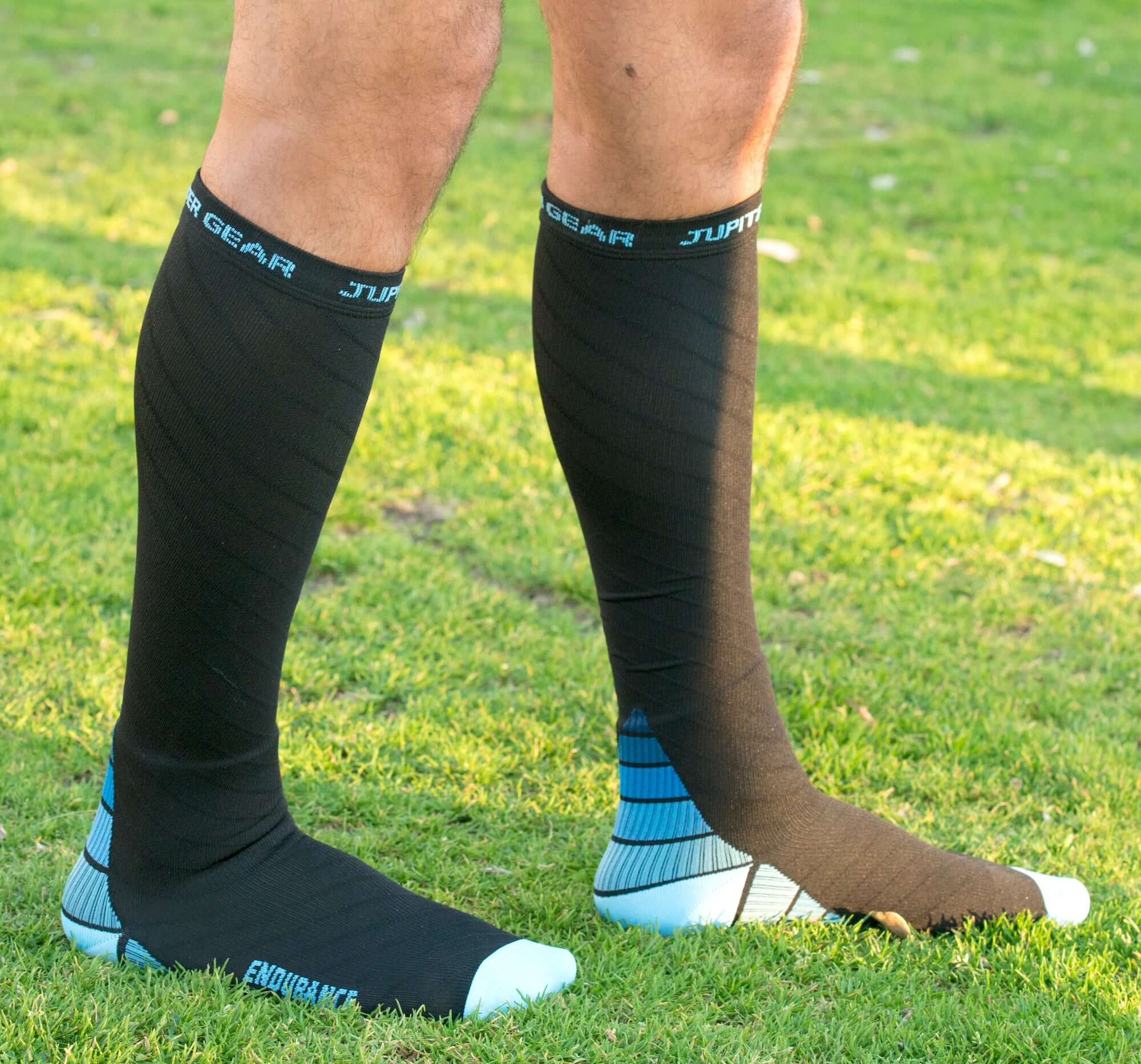 Endurance Compression Socks designed for running and hiking, featuring graduated compression technology and moisture-wicking fabric.