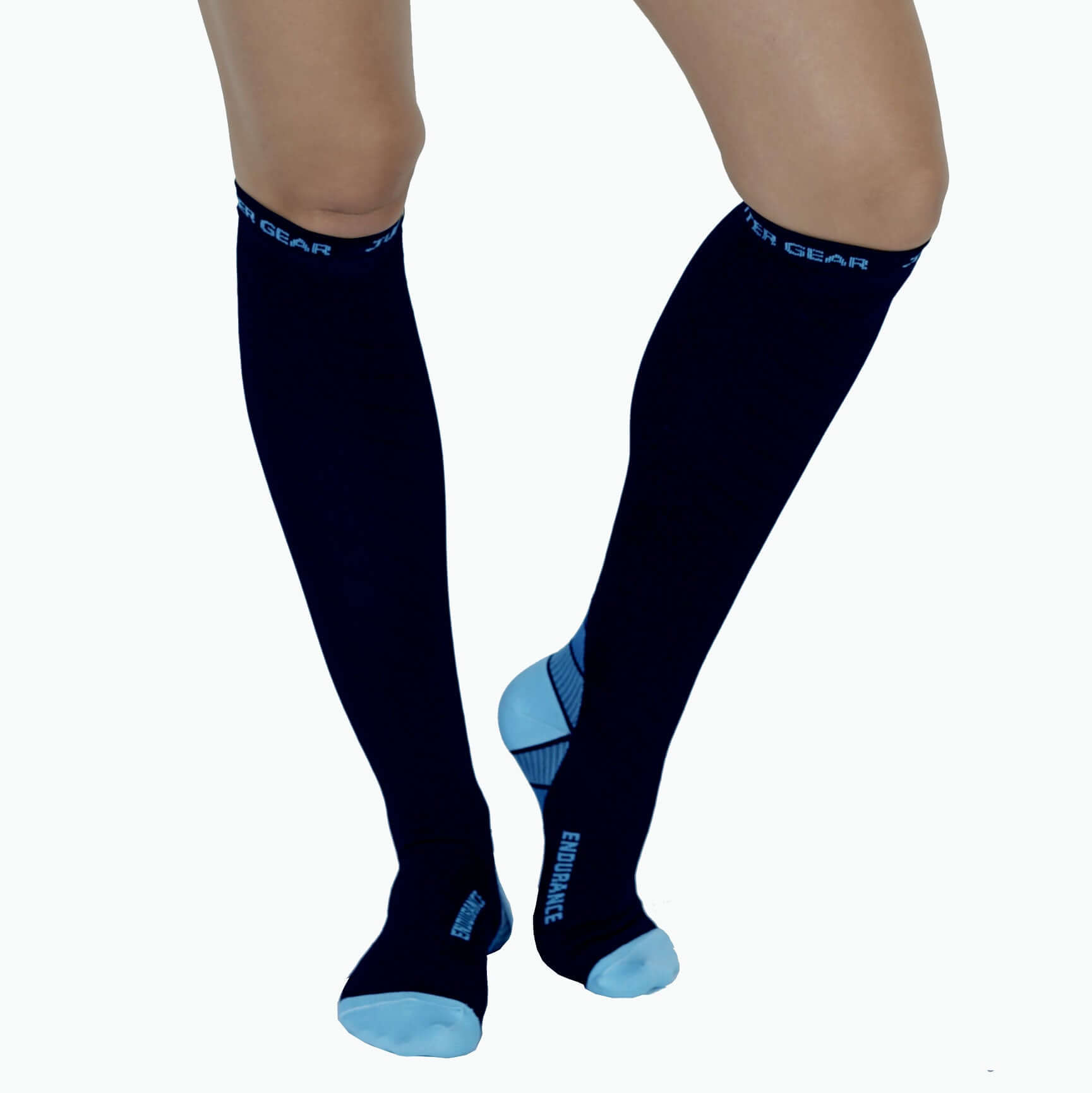 Endurance Compression Socks designed for running and hiking, featuring graduated compression technology and moisture-wicking fabric.